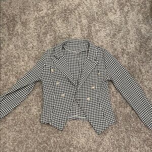Amazon Houndstooth Blazer - Black and White
